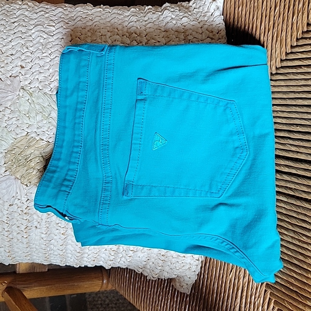 Guess Los Angeles teal skinny jeans, size 30